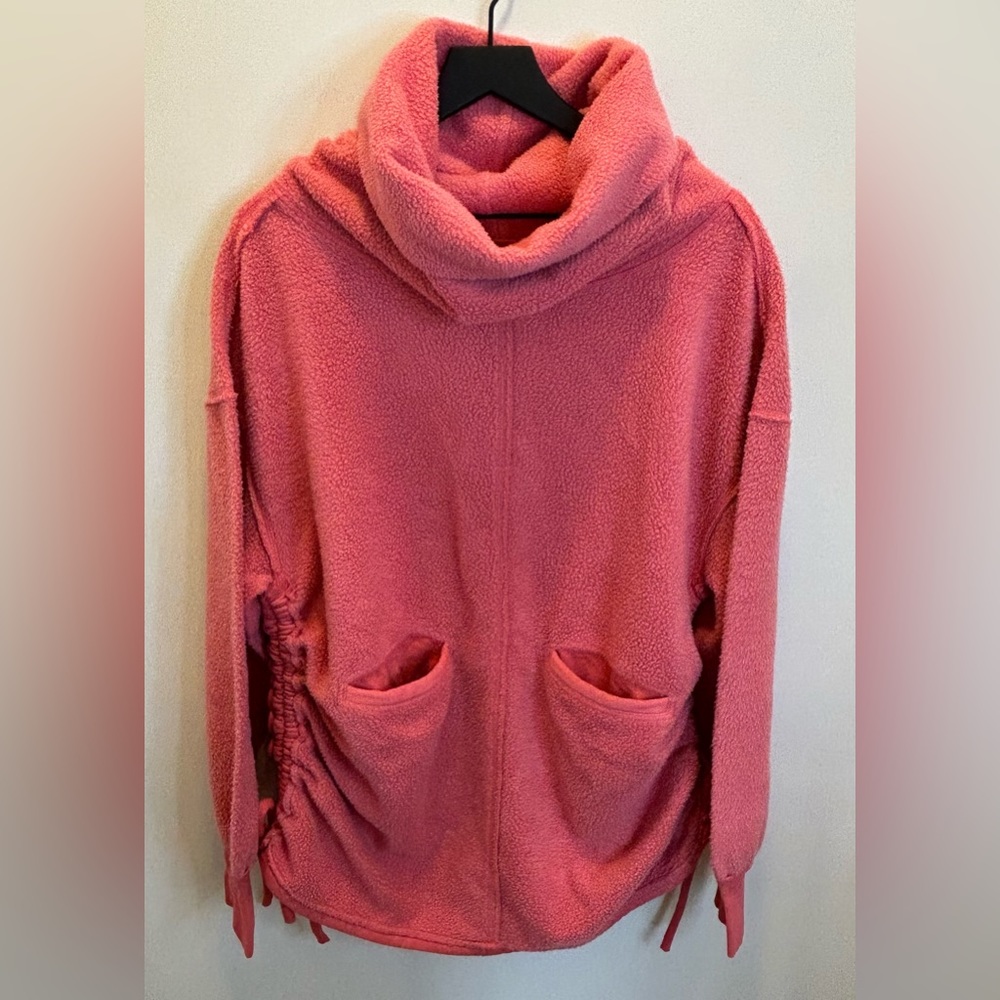 NWOT Free People Drawstring Fleece Pullover